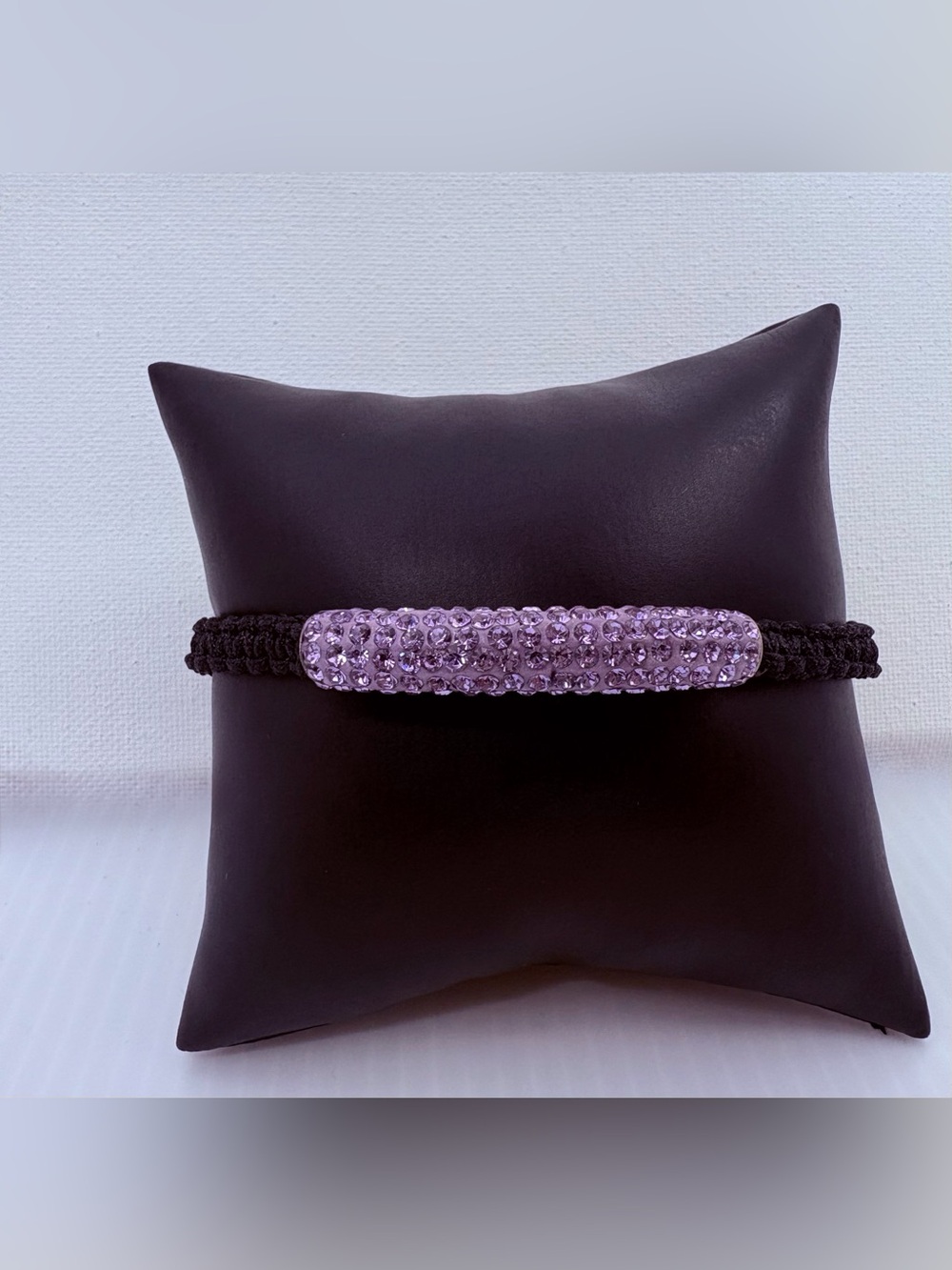 Purple Crystal Bar Macramé Bracelet - Women Jewelry